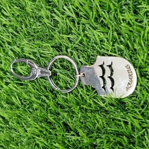 Premium Zodaic Sign Stainless Steel Keychain Aquarius